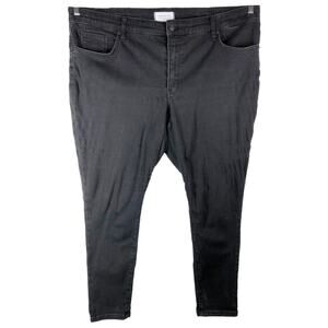 Crown Ivy Plus Size 20W Jeans Black Skinny Denim Stretch‎ Pockets Mid Rise 1065